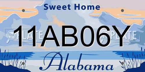 11AB06Y Alabama License Plate