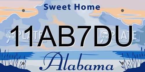 11AB7DU Alabama License Plate