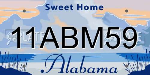 11ABM59 Alabama License Plate