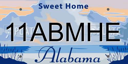 11ABMHE Alabama License Plate