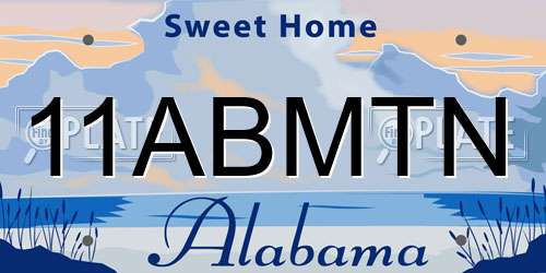 11ABMTN Alabama License Plate