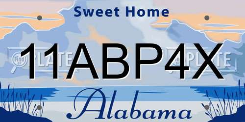 11ABP4X Alabama License Plate