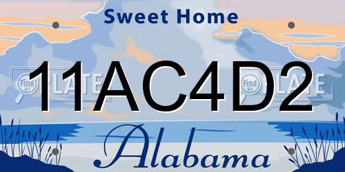 11AC4D2 Alabama License Plate