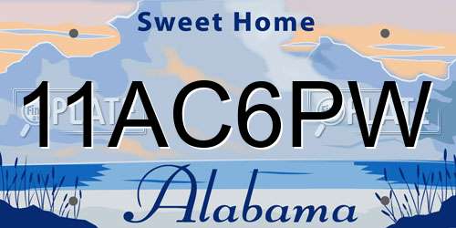 11AC6PW Alabama License Plate