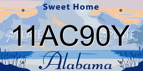 11AC90Y Alabama License Plate