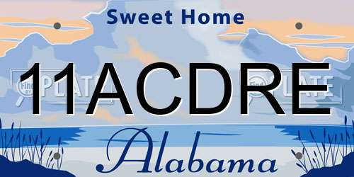 11ACDRE Alabama License Plate