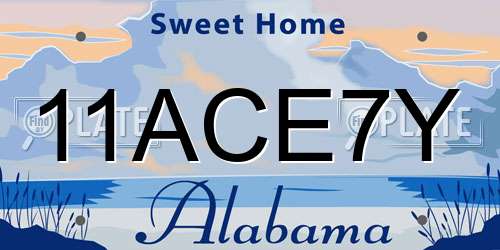 11ACE7Y Alabama License Plate