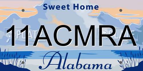 11ACMRA Alabama License Plate