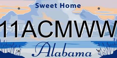 11ACMWW Alabama License Plate