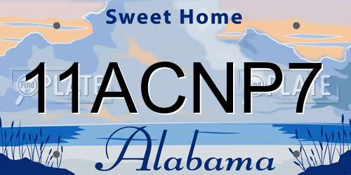 11ACNP7 Alabama License Plate