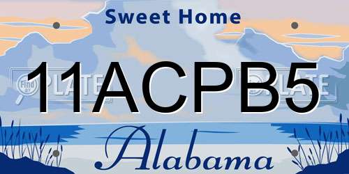 11ACPB5 Alabama License Plate