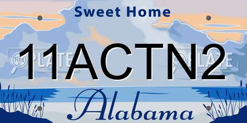 11ACTN2 Alabama License Plate