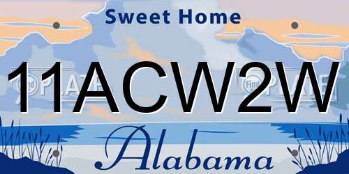 11ACW2W Alabama License Plate