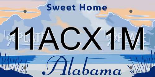 11ACX1M Alabama License Plate