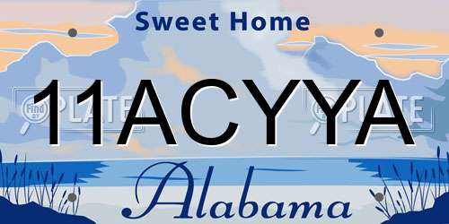 11ACYYA Alabama License Plate
