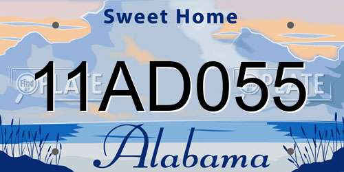 11AD055 Alabama License Plate
