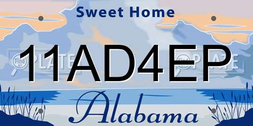 11AD4EP Alabama License Plate