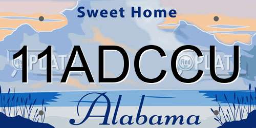 11ADCCU Alabama License Plate