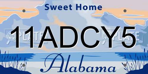11ADCY5 Alabama License Plate