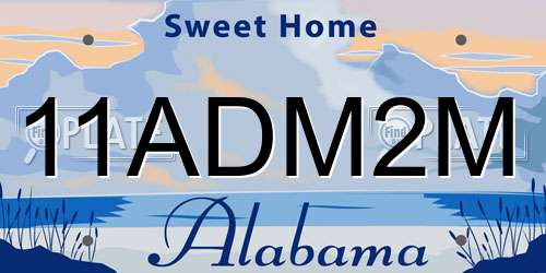 11ADM2M Alabama License Plate