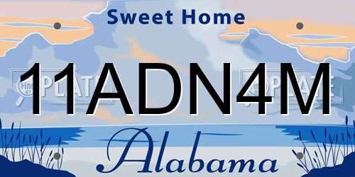 11ADN4M Alabama License Plate