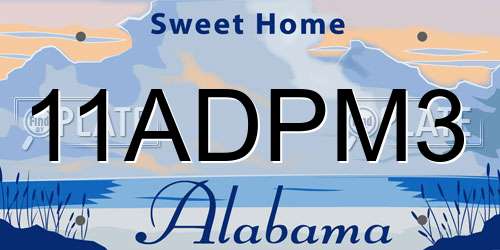 11ADPM3 Alabama License Plate