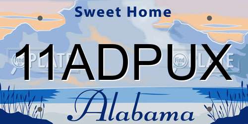 11ADPUX Alabama License Plate