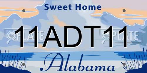 11ADT11 Alabama License Plate