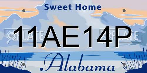11AE14P Alabama License Plate