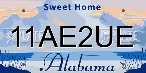 11AE2UE Alabama License Plate