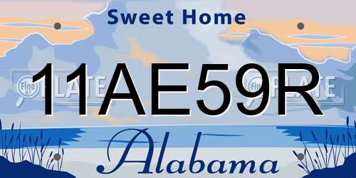 11AE59R Alabama License Plate