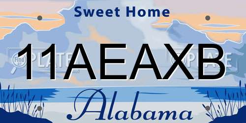 11AEAXB Alabama License Plate
