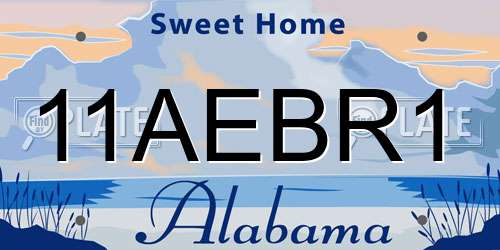 11AEBR1 Alabama License Plate