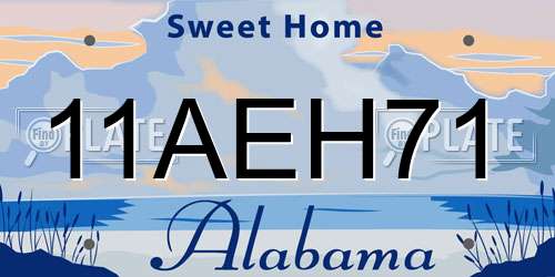 11AEH71 Alabama License Plate