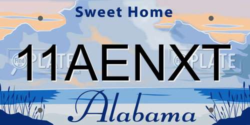 11AENXT Alabama License Plate