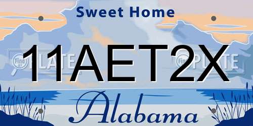 11AET2X Alabama License Plate