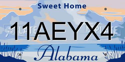 11AEYX4 Alabama License Plate
