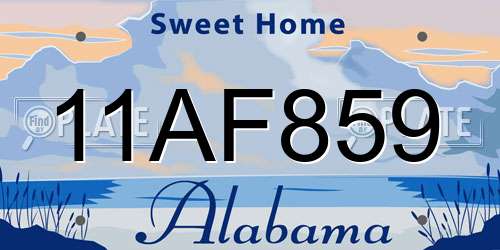 11AF859 Alabama License Plate