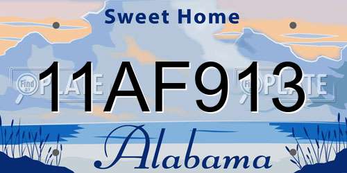 11AF913 Alabama License Plate