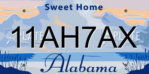 11AH7AX Alabama License Plate