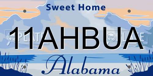 11AHBUA Alabama License Plate
