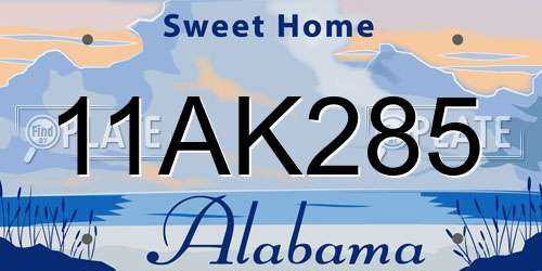 11AK285 Alabama License Plate