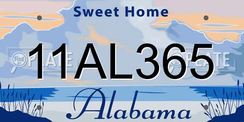 11AL365 Alabama License Plate