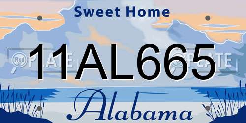 11AL665 Alabama License Plate