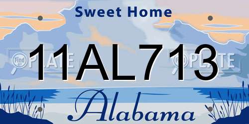 11AL713 Alabama License Plate