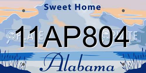 11AP804 Alabama License Plate