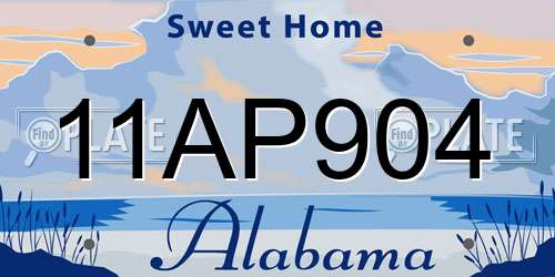 11AP904 Alabama License Plate
