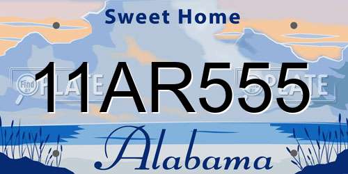 11AR555 Alabama License Plate