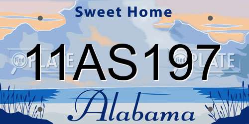 11AS197 Alabama License Plate