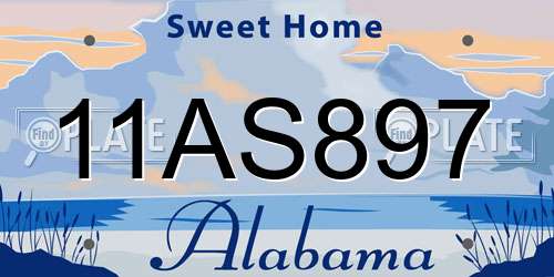 11AS897 Alabama License Plate